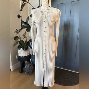 DISH ribbed Button Up Dress longline cardigan